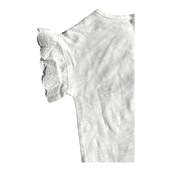 Gymboree Girls 2T White Lacy Sleeve T-shirt - Picture 4 of 6